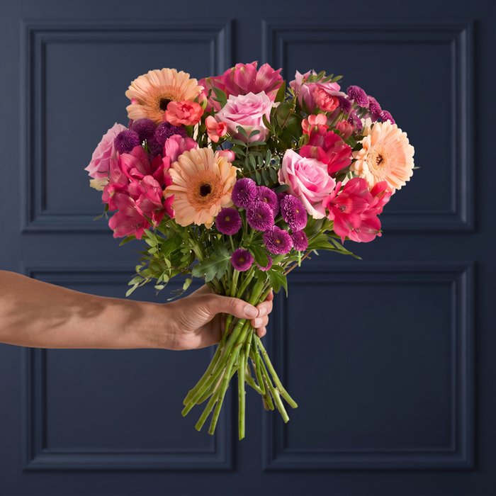 Pink Rose and Peach Germini Bouquet