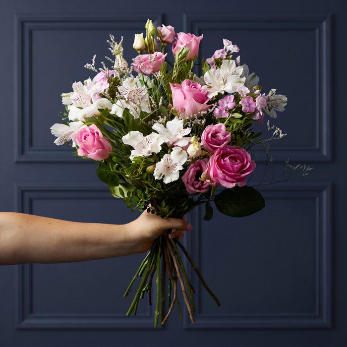 Pink Lisianthus and Rose Bouquet