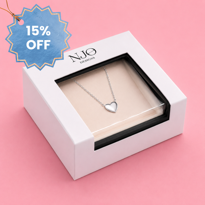 Silver Bubble Heart Necklace by NJO