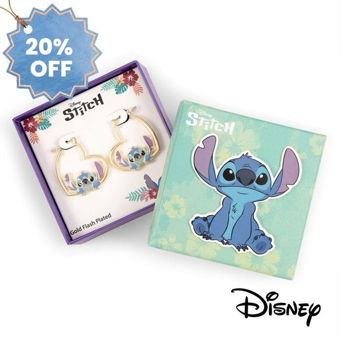 Stitch Love Heart Huggie Earrings