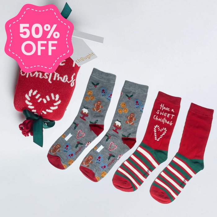 Christmas Cracker Women's 2pk Socks (4-7)