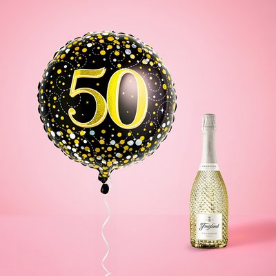 Happy 50th Balloon and Prosecco Gift Set