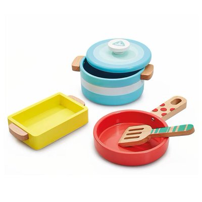 Early Learning Centre Wooden Kitchen Pots and Pans