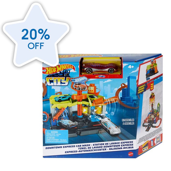 Hot Wheels City Downtown Express Car Wash Playset