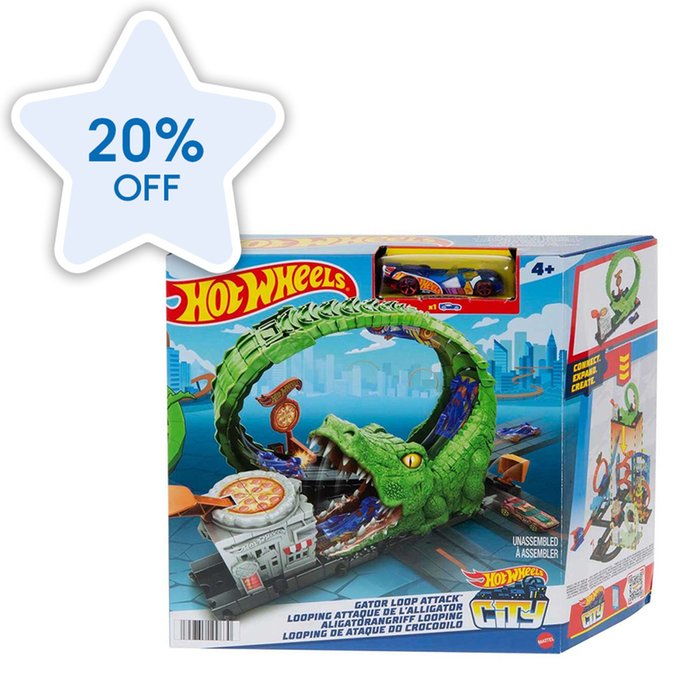 Hot Wheels Gator Loop Attack Pizza Shop Playset