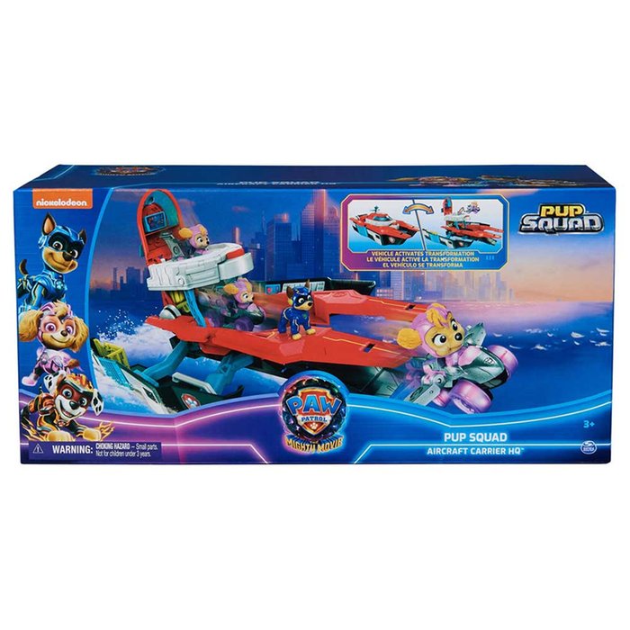 Paw Patrol The Mighty Movie Pup Squad Air Craft Carrier HQ Playset