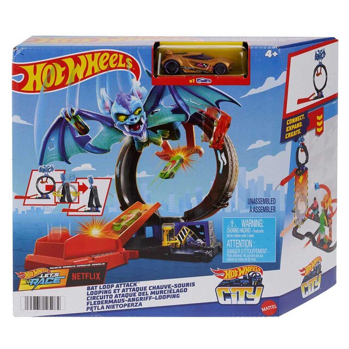 Hot Wheels City Bat Loop Attack Car Playset