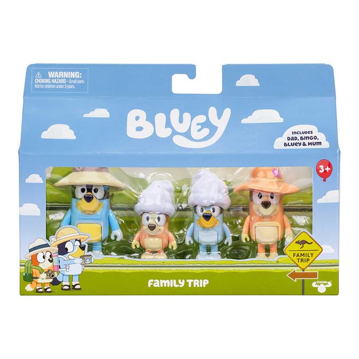 Bluey Heeler Family Trip Figure 4 Pack