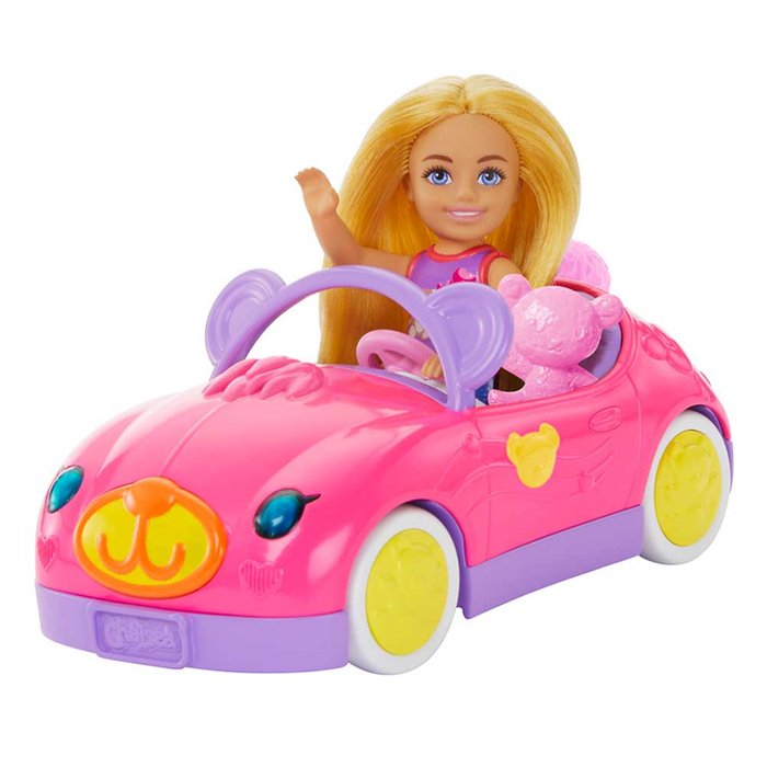 Barbie Chelsea Pink Teddy Car and Doll Playset