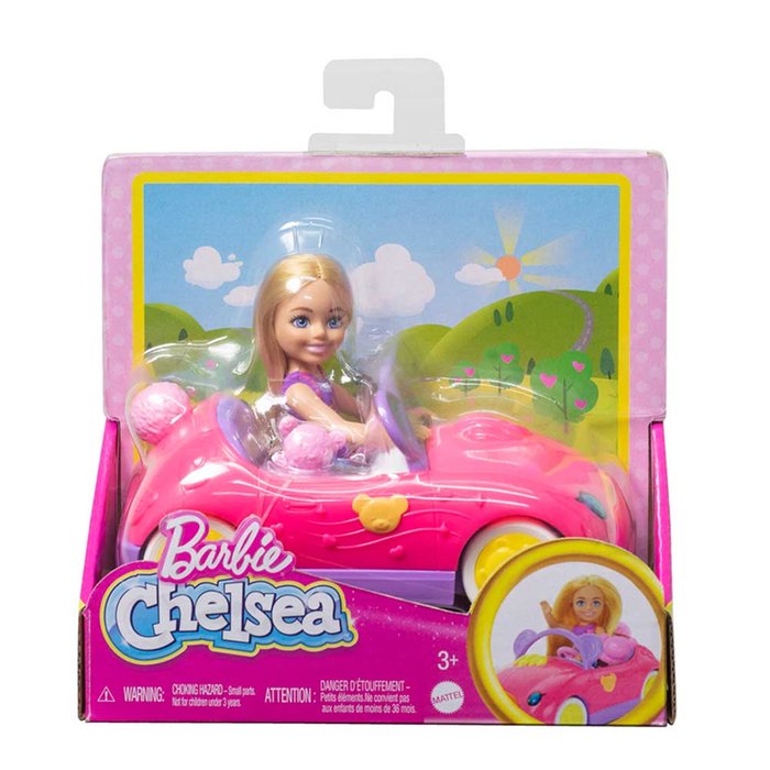 Barbie Chelsea Pink Teddy Car and Doll Playset