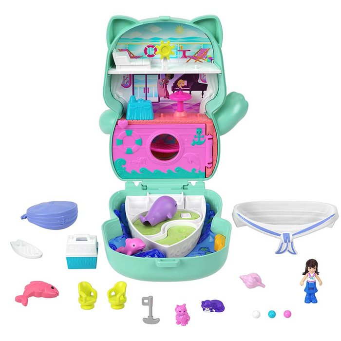 Polly Pocket Set Sail Kitty Compact Playset