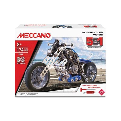 Meccano 5-in-1 Motorcycles Construction Set