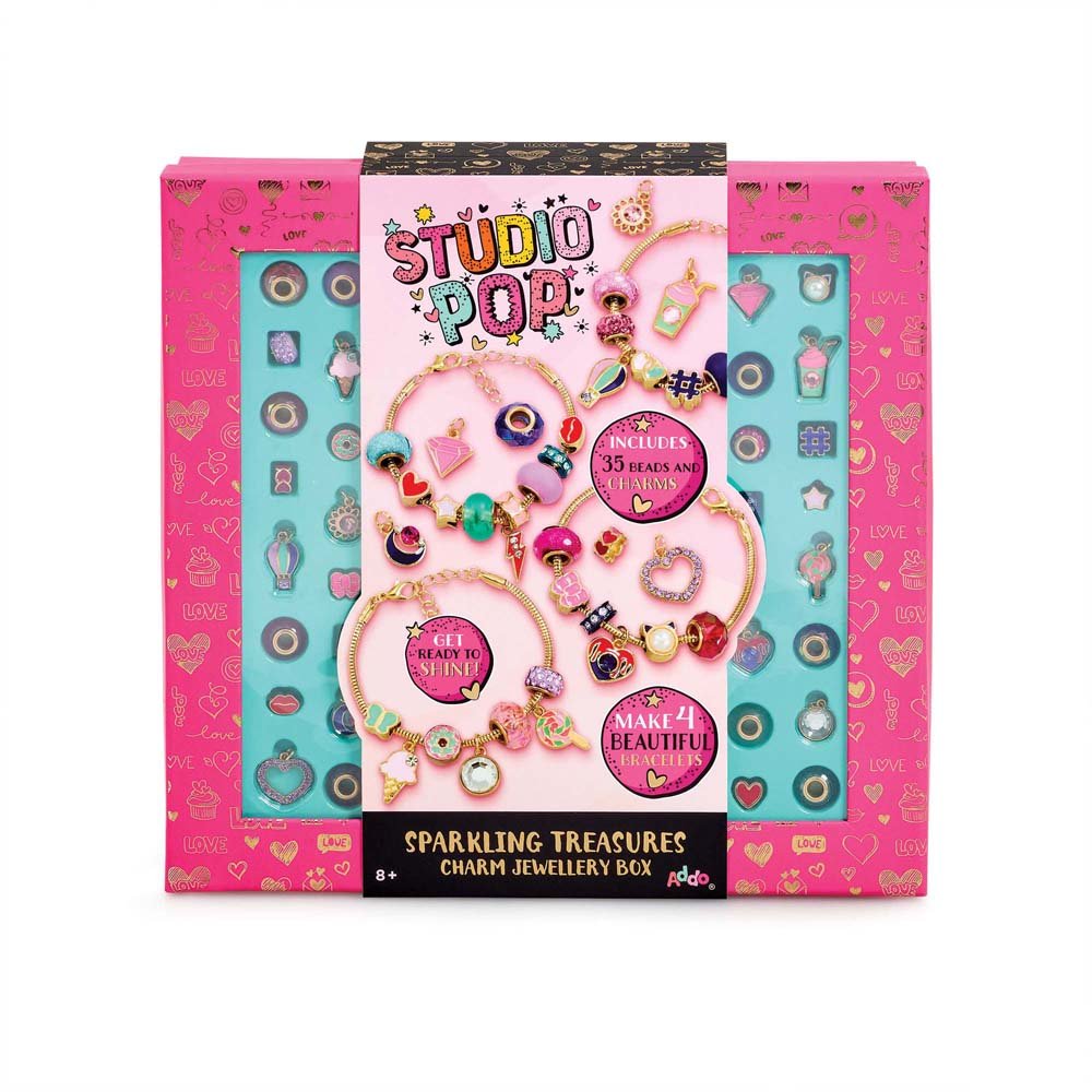 The Entertainer Studio Pop Sparkling Treasures Charm Jewellery Box Craft Set