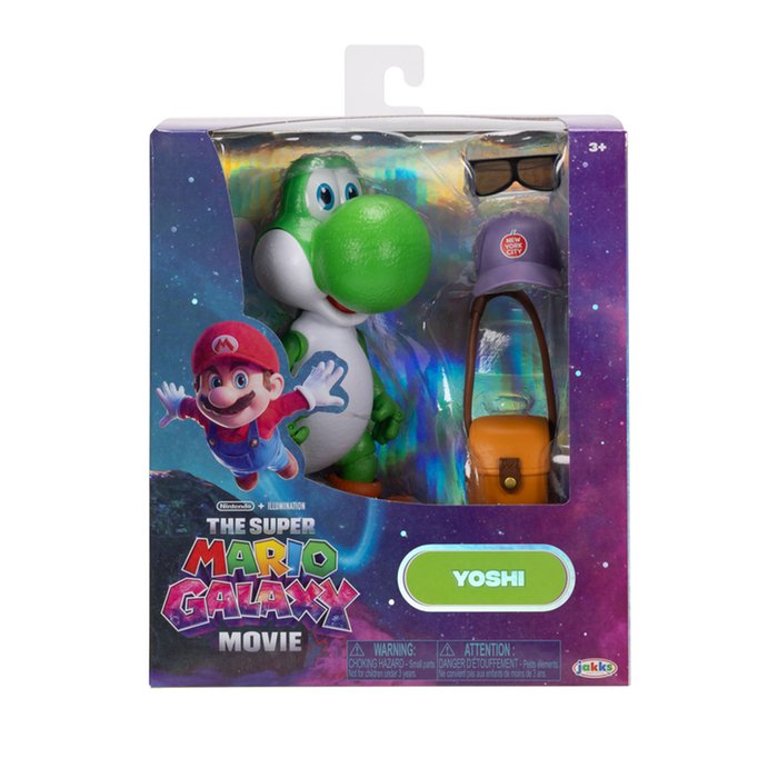 The Super Mario Galaxy Movie 5” Yoshi Figure with Hat, Sunglasses and Satchel Accessories