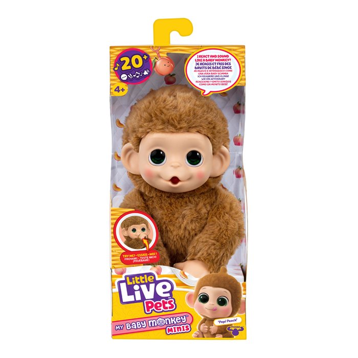 Little Live Pets My Baby Monkey Minis Pepi Peach Electronic Pet