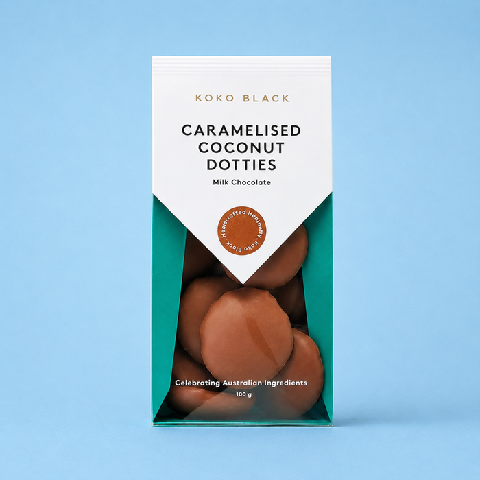 Koko Black Caramelised Coconut Dotties Milk 100g