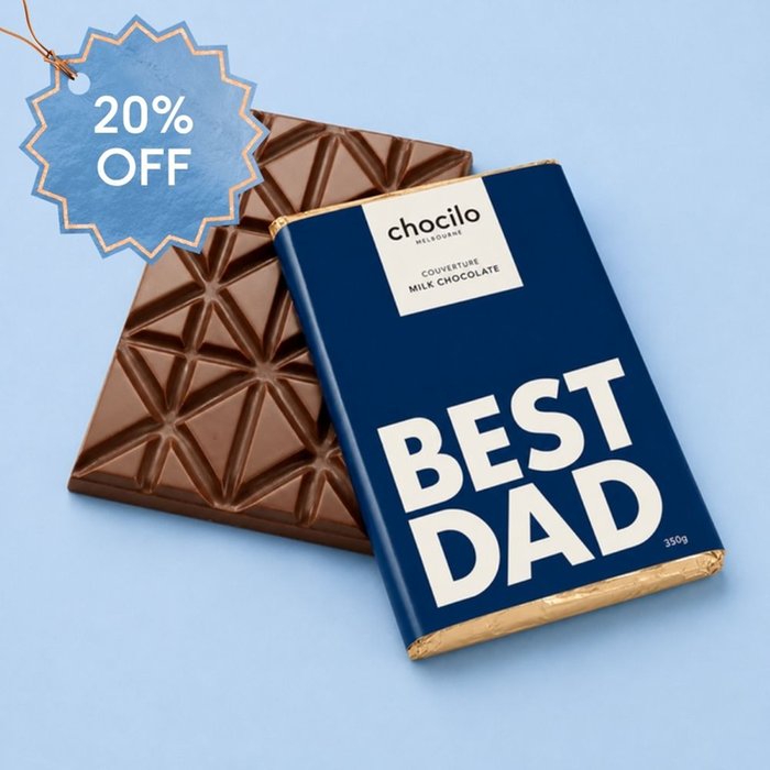 Best Dad Chocilo Large Milk Chocolate Block 350g