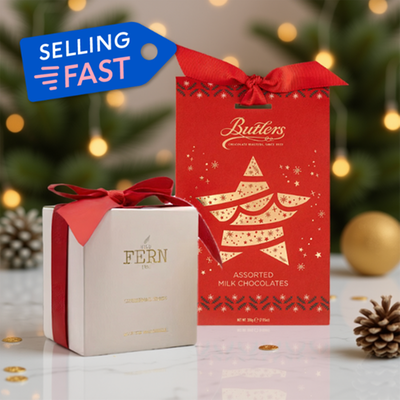 Wild Fern Christmas Candle & Butlers Assorted Milk Chocolates