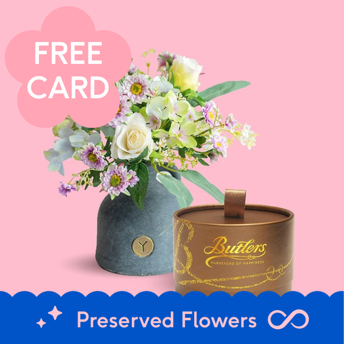 Dreamy Silk Dried Flowers & Butlers Chocolate Truffles