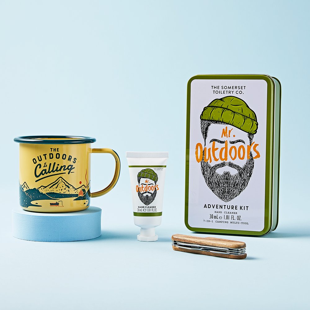 Moonpig Outdoors Mug & Adventure Grooming Kit Bundle