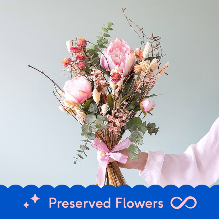 Silky Twist Silk & Dried Flower Bouquet