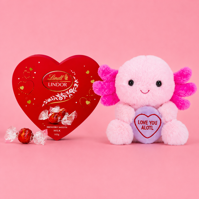 Lindt Lindor Heart Gift Box & Swizzels Love Hearts Love You Alotl