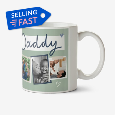 Simple Design Five Photo Upload Lovehearts Daddy Mug