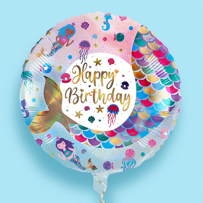 Shimmering Mermaid Birthday Iridescent Balloon