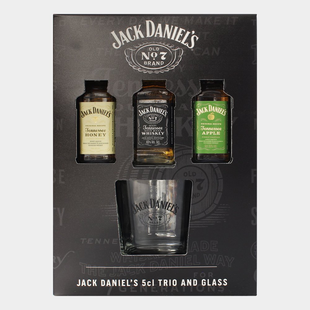 Jack Daniels Trio & Glass Gift Set