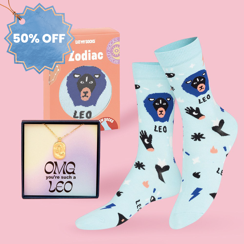 Eat My Socks Leo Necklace & Socks