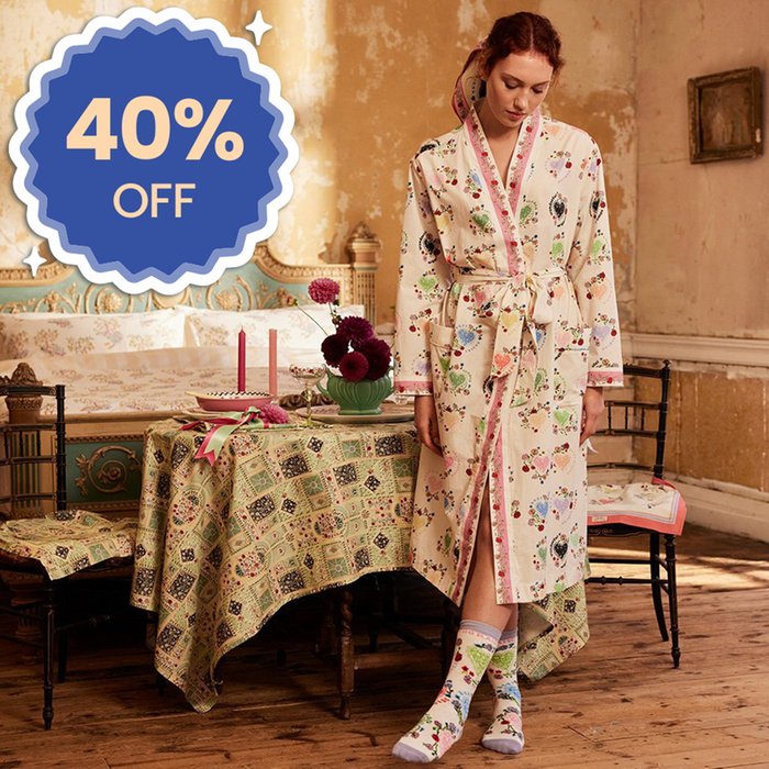 Cath Kidston Wonderful Women 100% Cotton Dressing Gown (Size 8-14)