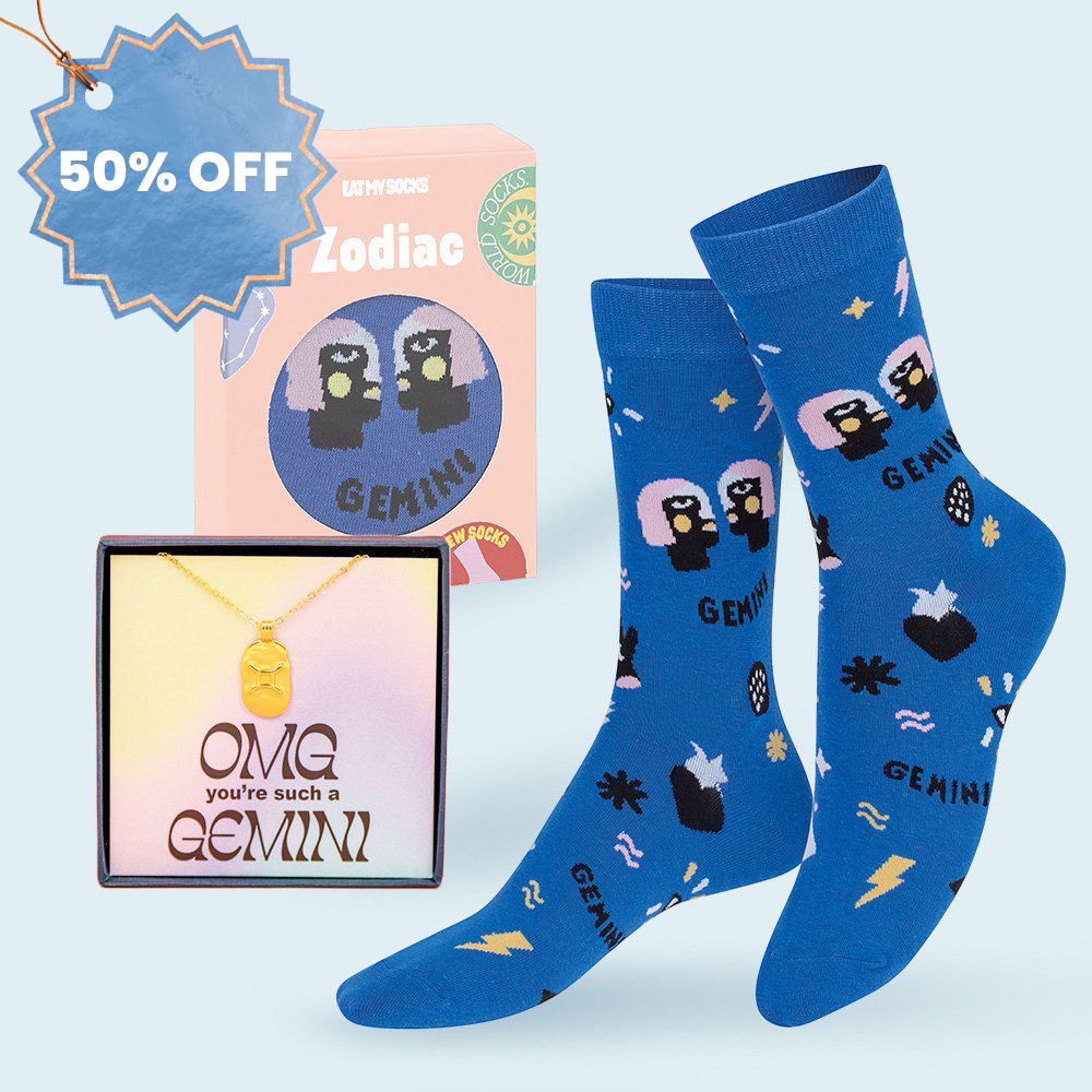 Eat My Socks Gemini Necklace & Socks