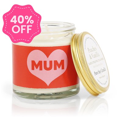 Aery Mum Heart Peaches & Vanilla Soy Candle