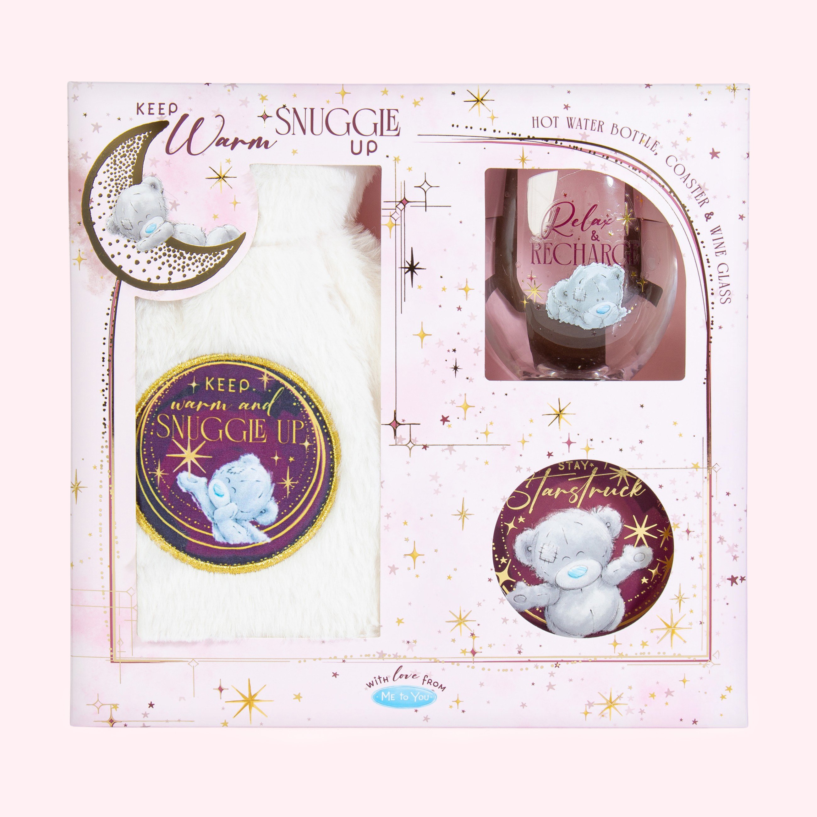 Tatty Teddy Hot Water Bottle, Wine Glass & Coaster