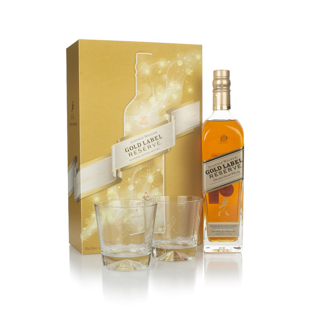 Masters Of Malt Johnnie Walker Gold Label Reserve Gift Pack With 2X Glasses