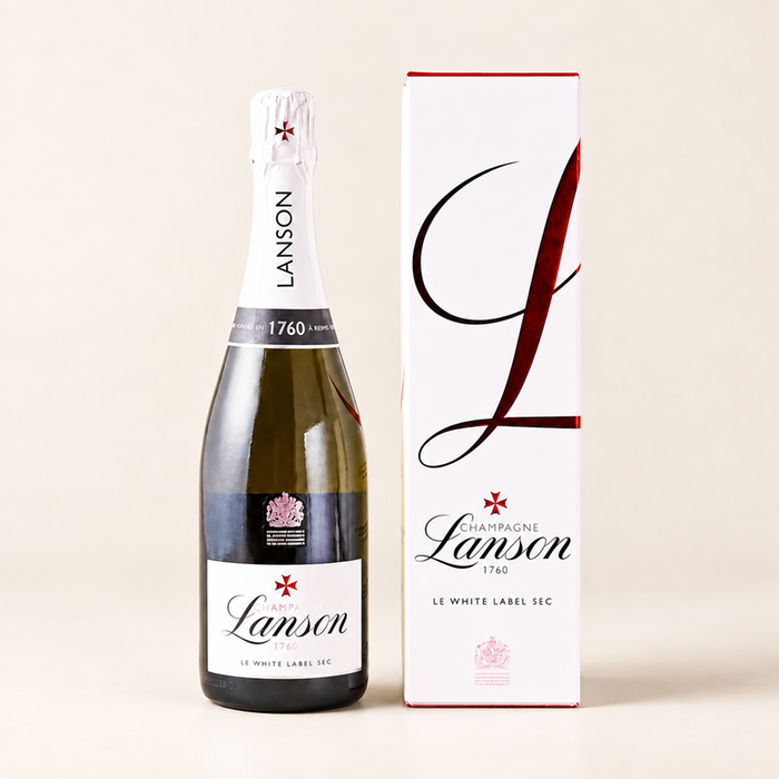 Lanson Le White Label Sec Champagne 75cl Gift Box