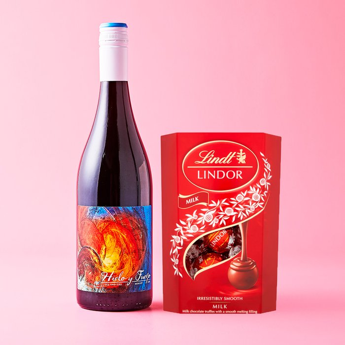 Hielo y Fuego Merlot 75cl & Lindt Milk Chocolate