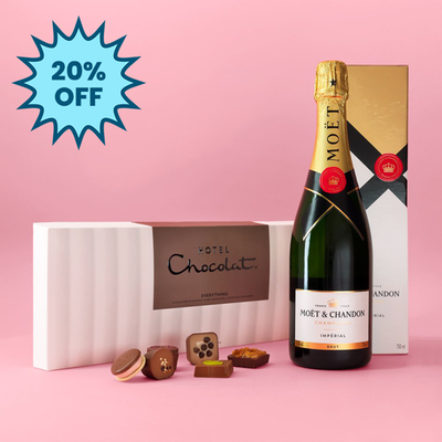 Hotel Chocolat Everything Sleekster & Moet Brut Gift Box 75cl Gift Set