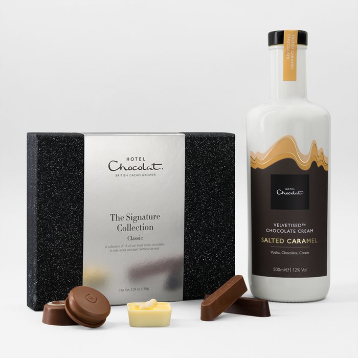Hotel Chocolat Classic Signature & Velvetised Salted Caramel Cream Gift Set