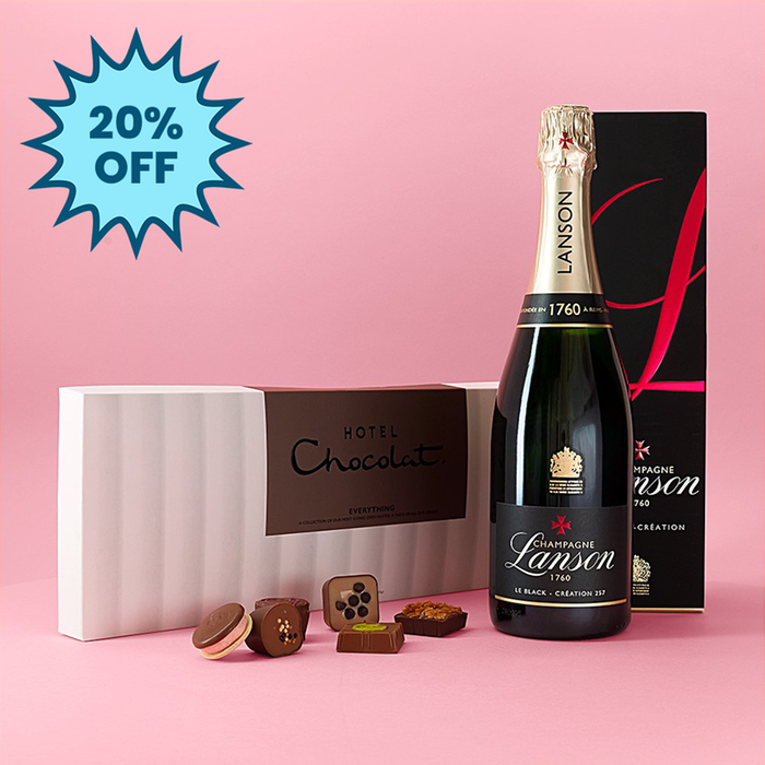 Lanson Le Black Creation brut NV 75cl & Hotel Chocolat Everything Sleekster Gift Set