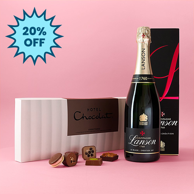 Lanson Le Black Creation brut NV 75cl & Hotel Chocolat Everything Sleekster Gift Set