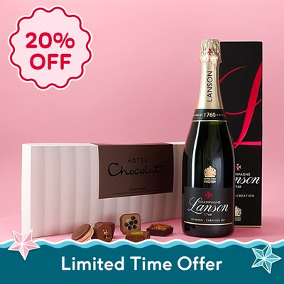 Lanson Le Black Creation brut NV 75cl & Hotel Chocolat Everything Sleekster Gift Set