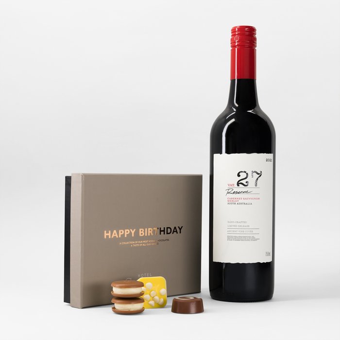 Hotel Chocolat Happy Birthday Box & Cabernet Sauvignon Merlot