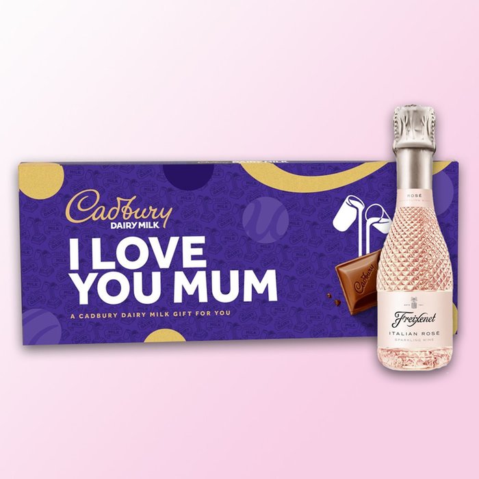 I Love You Mum Dairy Milk 850g & Freixenet Sparkling Rose 20cl Gift Set