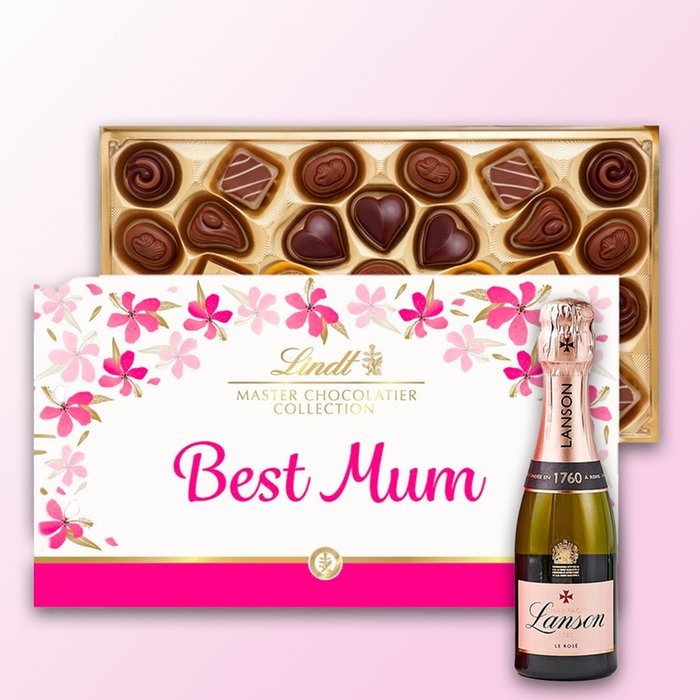 Lanson Rose 20cl & Lindor Best Mum 320g Gift Set