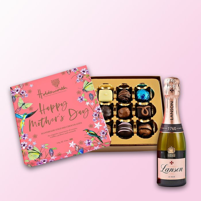 Lanson Rose 20cl & Happy Mother's Day Handmade Chocolate Gift Set