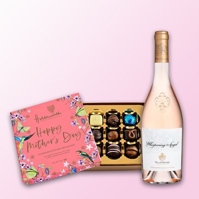 Happy Mother's Day Handmade Chocolates & Whispering Angel 75cl Gift Set