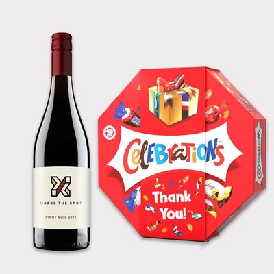 X Marks The Spot Pinot Noir & Celebrations Centrepiece 'Thank you' 385g