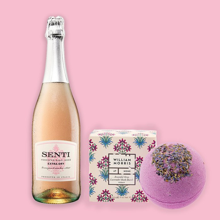 Virgin Wines Senti Prosecco Rosé 75cl & William Morris Lavender Bath Bomb