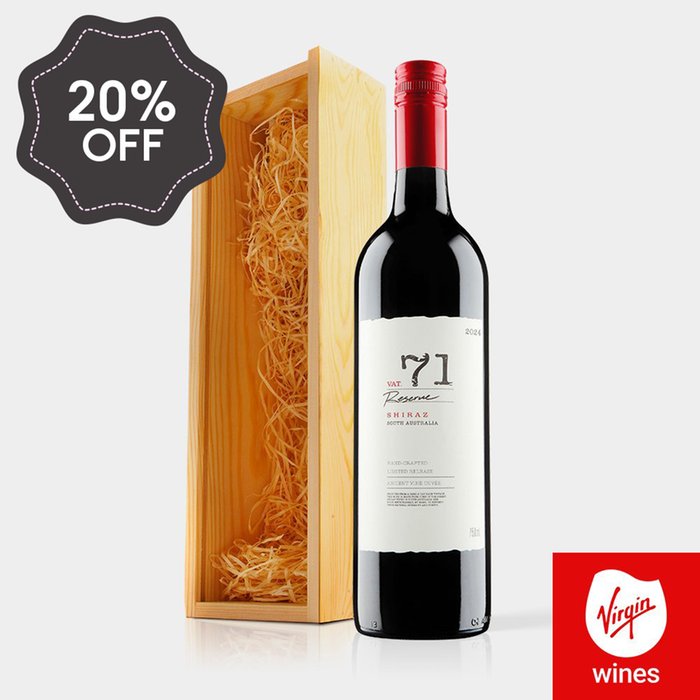 Virgin Wines Shiraz Vat 71 Reserve Wooden Gift Box 75cl